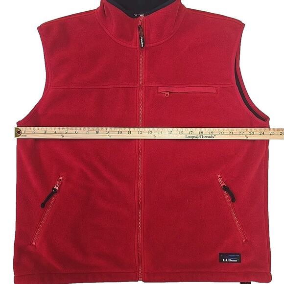 Vintage L.L. Bean Mens Fleece Vest Sz XL Polartec Windbloc Red Made In USA - Picture 8 of 9
